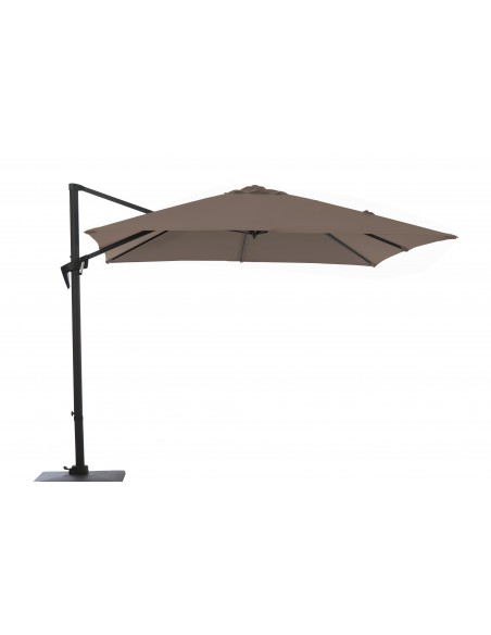 Parasol déporté L.2,5 x P.2,5 m Roma - Inclinable - Taupe - Proloisirs