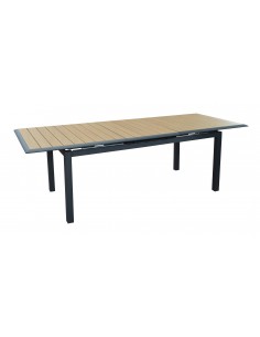 Achat Table Louisiane extensible 187/247x80 cm en Aluminium Graphite Heat OAK - Proloisirs