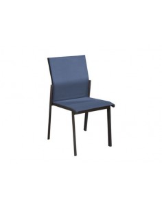 Chaise de jardin Delia Empilable - Aluminium Graphite bleu - Proloisirs
