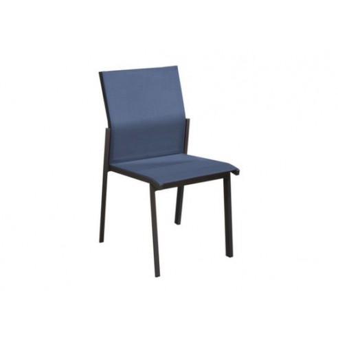 Chaise de jardin Delia Empilable - Aluminium Graphite bleu - Proloisirs