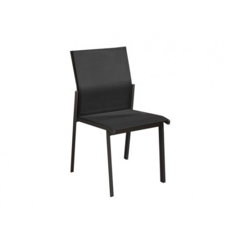 Chaise de jardin Delia Empilable - Aluminium Graphite noir - PROLOISIRS