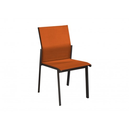 Chaise de jardin Delia Empilable - Aluminium Graphite paprika - Proloisirs