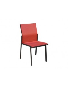 Chaise de jardin Delia Empilable - Aluminium Graphite rouge - Proloisirs