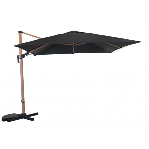 Parasol déporté 3x3 m LB Heat transfert effet bois Oak - Proloisirs