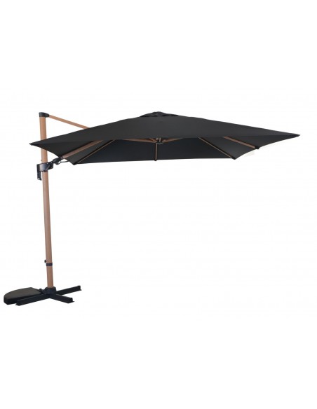 Parasol déporté 3x3 m LB Heat transfert effet bois Oak - Proloisirs