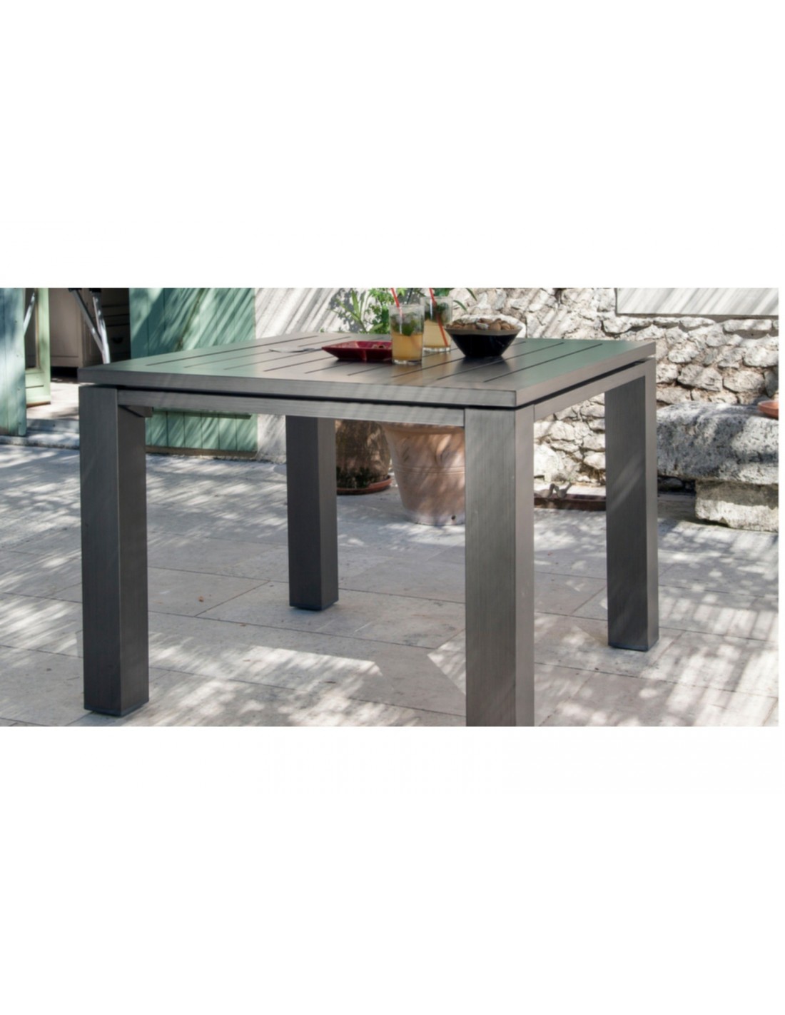 Table De Jardin Carrée 78x78 Cm Latino Aluminium Brush Table De Jardin Carrée 78x78 Cm Latino Aluminium Brush