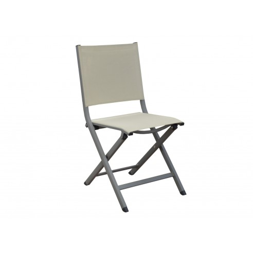 Achat Chaise pliante Thema - Aluminium taupe et Textilène beige - Proloisirs