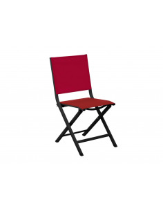 Chaise pliante Thema en Aluminium et Toile TPEP Rouge - Proloisirs