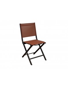 Achat Chaise pliante Thema - Aluminium Graphite et Toile TPEP Chiné paprika - Proloisirs