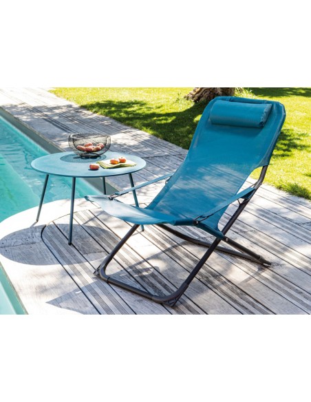 Relax de jardin Easy - Coloris Graphite / Bleu - Proloisirs