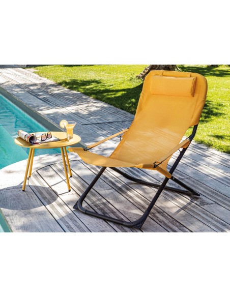 Chaise Relax pliante Easy - coloris moutarde - Proloisirs