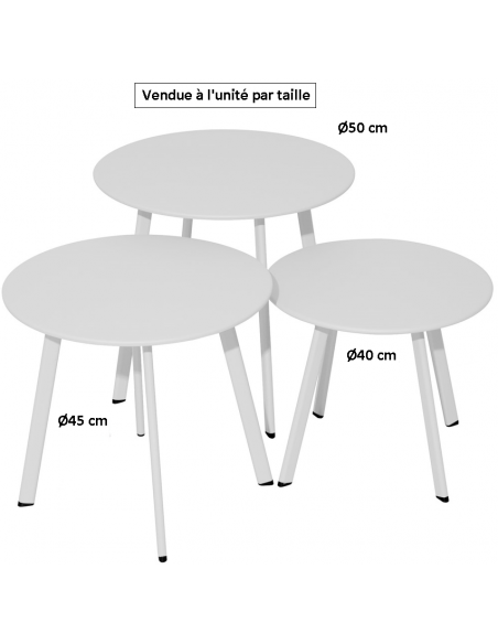 Achat Table MASSAI Ø50 en acier blanc - Proloisirs