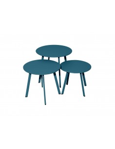 Achat Table basse MASSAI Ø50 en acier bleu - Proloisirs