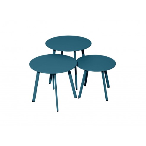 Achat Table basse MASSAI Ø50 en acier bleu - Proloisirs