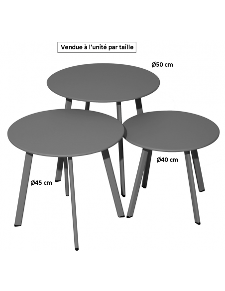 Achat Table basse MASSAI Ø50 en acier graphite - Proloisirs
