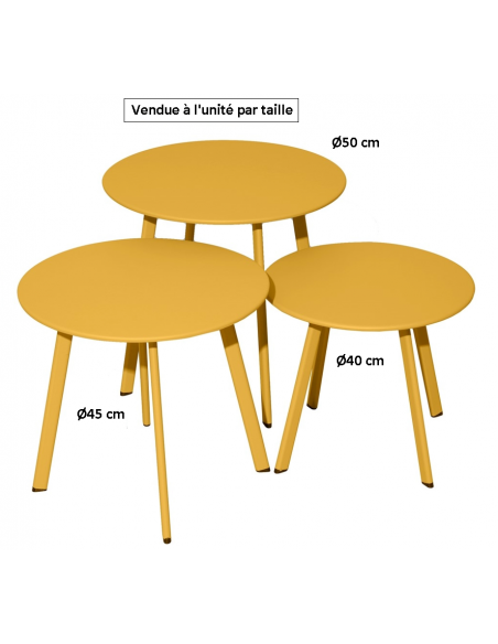 Achat Table basse MASSAI Ø50 en acier miel - Proloisirs