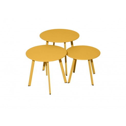 Achat Table basse MASSAI Ø50 en acier miel - Proloisirs