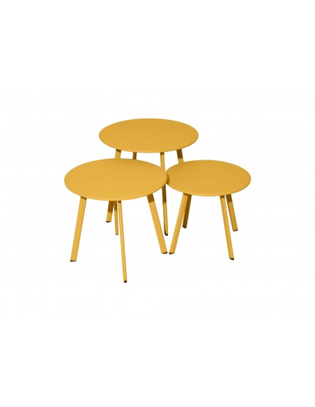 Achat Table basse MASSAI Ø50 en acier miel - Proloisirs