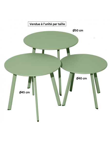 Table MASSAI Ø45  cm en acier Vert light - Proloisirs