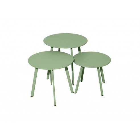 Table MASSAI Ø45  cm en acier Vert light - Proloisirs