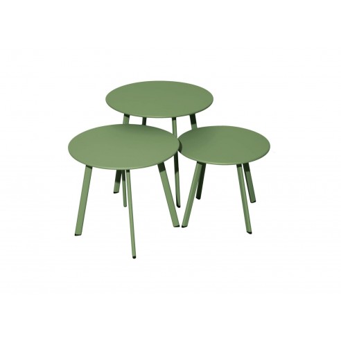 Table MASSAI Ø45  cm en acier Amande - Proloisirs