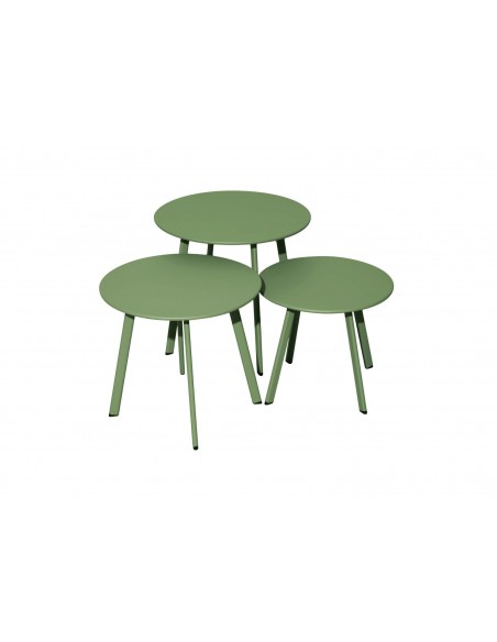 Table MASSAI Ø45  cm en acier Amande - Proloisirs