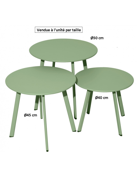 Table d'appoint MASSAI  Amande Ø40 cm en Acier époxy