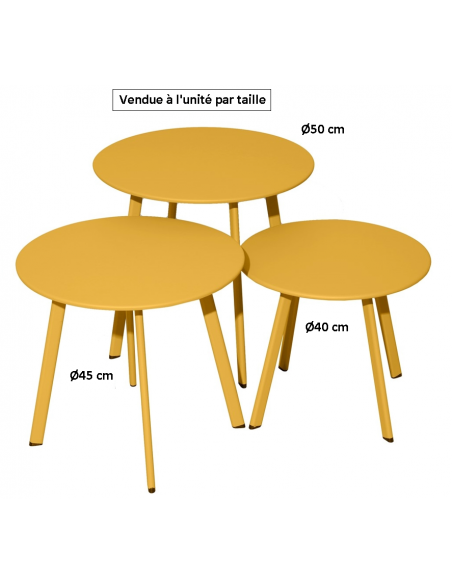 Table d'appoint MASSAI  Miel Ø40 cm en Acier époxy