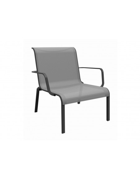Fauteuil bas lounge Cauro en aluminium - coloris au choix - Graphite / Perle