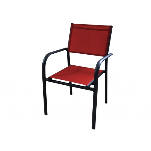 Achat Fauteuil de jardin Duca structure Graphite Rouge -  Proloisirs