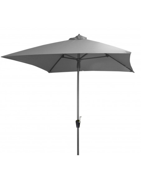 Parasol droit 2.5 x 2.5 m en aluminium à manivelle - Gris