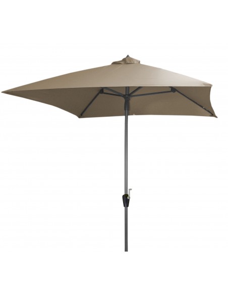 Parasol en aluminium droit 2.5X2.5 inclinable à manivelle - Taupe