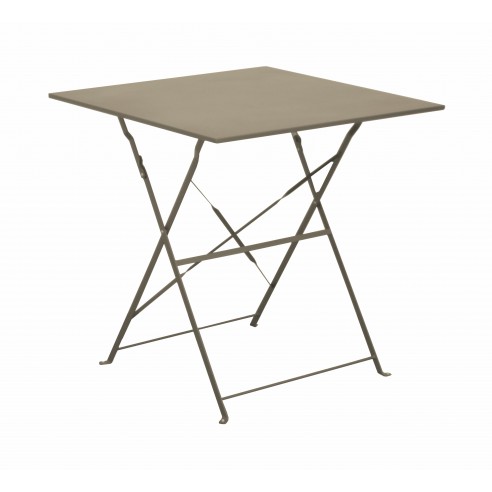 Achat Table carrée 2 places Cuba Acier - Coloris Mastic - Proloisirs