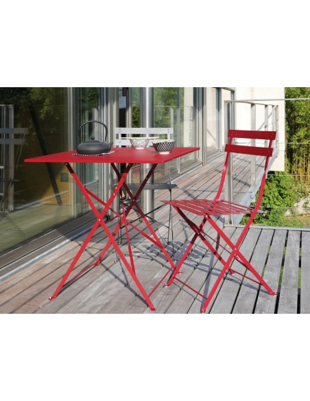 Achat Chaise pliante Cuba Acier époxy - coloris Rouge - Proloisirs