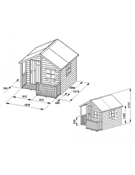 Maisonnette Loulou en bois traité  avec plancher