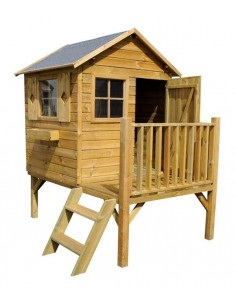 Cabane enfant - Grande cabane enfant patio sur pilotis avec terrasse -  Couleur Garden