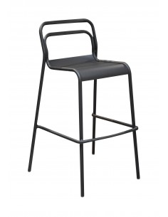 Chaise haute EOS Empilable en aluminium, graphite - Proloisirs