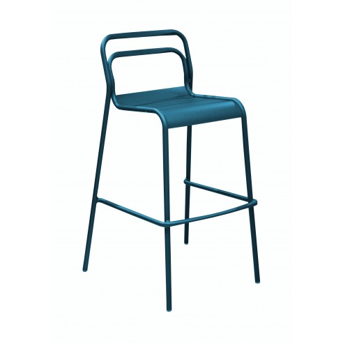 Chaise haute EOS Empilable en aluminium, bleu nuit - Proloisirs