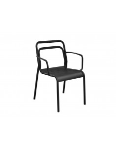 Fauteuil EOS Empilable en aluminium Noir - Proloisirs