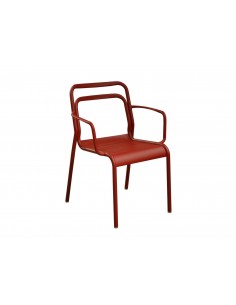 Fauteuil EOS Empilable en aluminium, rouge - Proloisirs