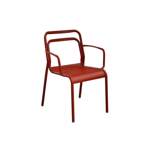 Fauteuil EOS Empilable en aluminium, rouge - Proloisirs