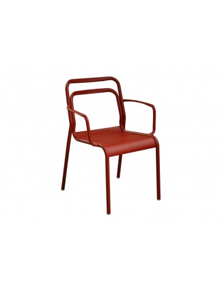 Fauteuil EOS Empilable en aluminium, rouge - Proloisirs