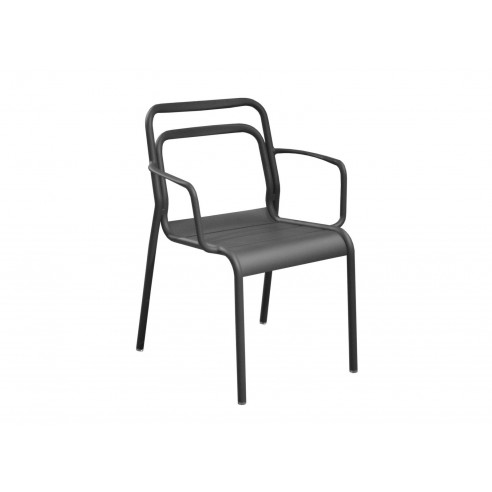 Fauteuil EOS Empilable en aluminium, graphite - Proloisirs