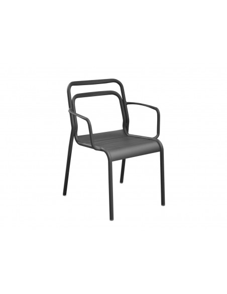 Fauteuil EOS Empilable en aluminium, graphite - Proloisirs