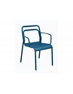 Fauteuil EOS Empilable en aluminium, bleu - Proloisirs