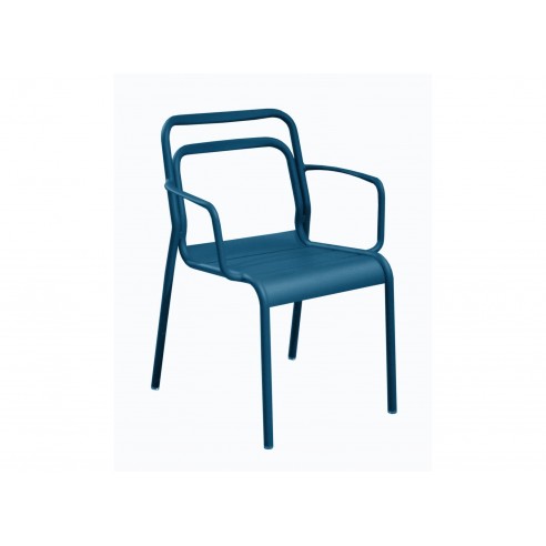 Fauteuil EOS Empilable en aluminium, bleu - Proloisirs