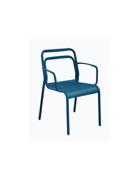 Fauteuil EOS Empilable en aluminium, bleu - Proloisirs