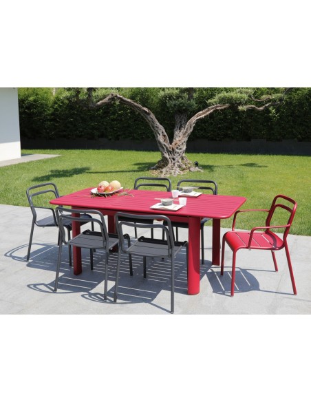 Achat Chaise de jardin EOS Empilable en Aluminium Rouge - Proloisirs