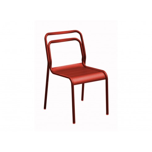 Achat Chaise de jardin EOS Empilable en Aluminium Rouge - Proloisirs