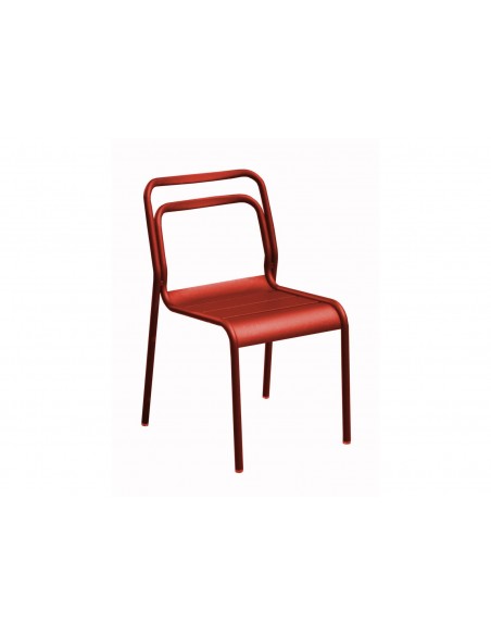 Achat Chaise de jardin EOS Empilable en Aluminium Rouge - Proloisirs